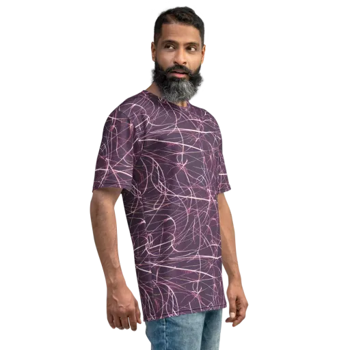 Plum Static on a Men's Crew Neck T-Shirt