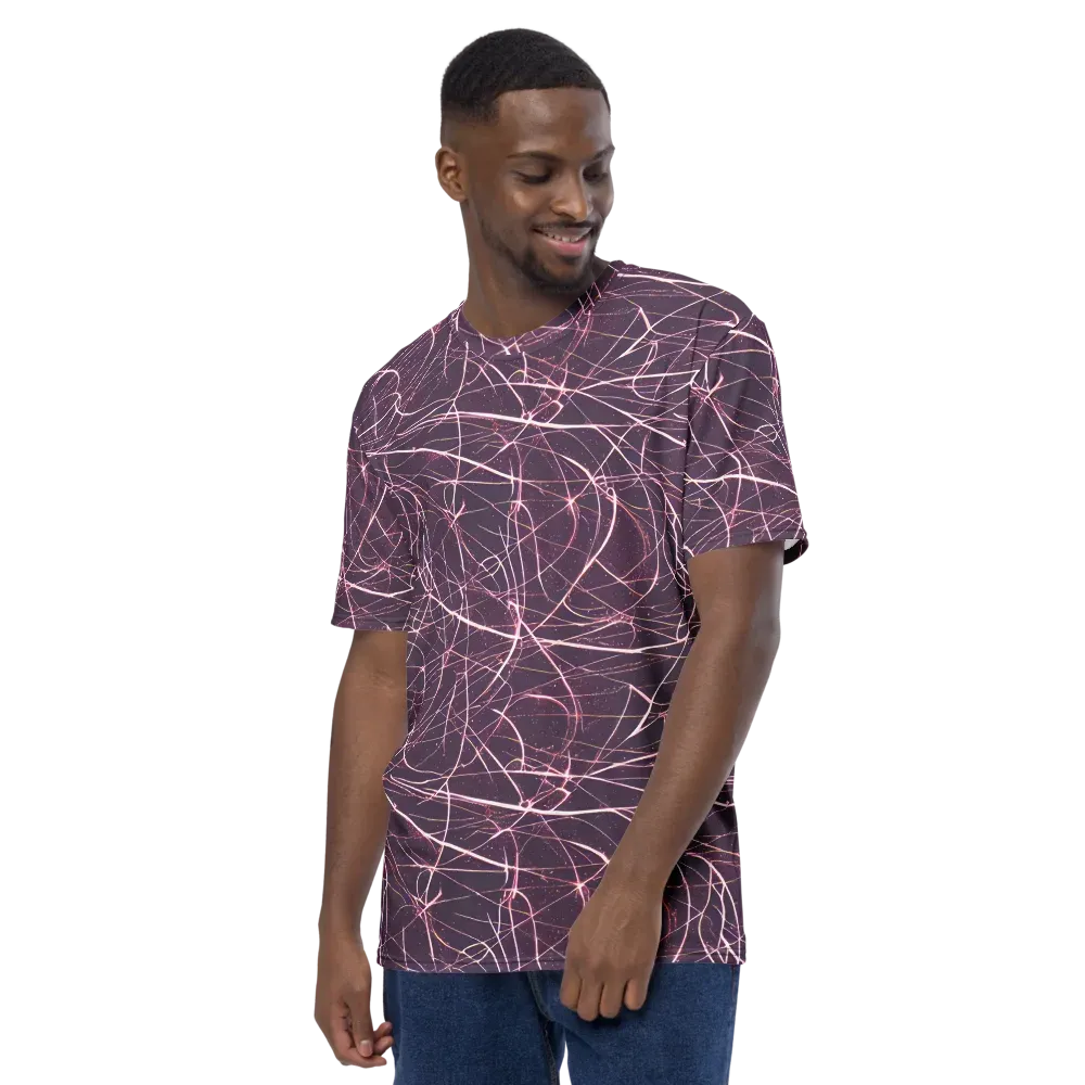 Plum Static on Men's Crew Neck T-Shirt — Left