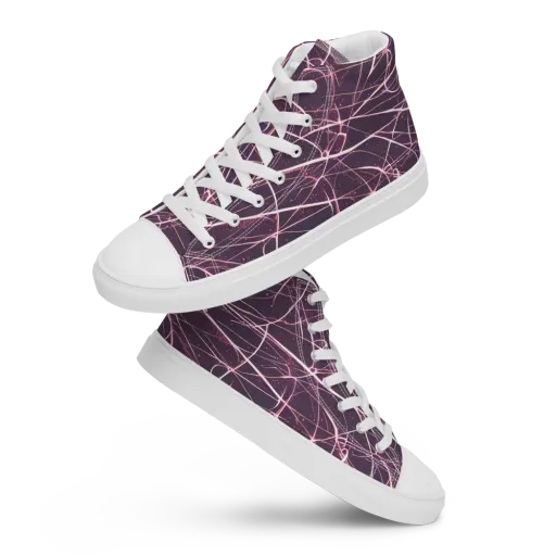 Plum Static on a Women's High Top Canvas Shoes