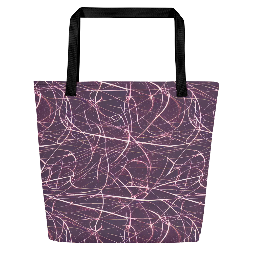 Plum Static on Large Tote Bag W/ Pocket — Front