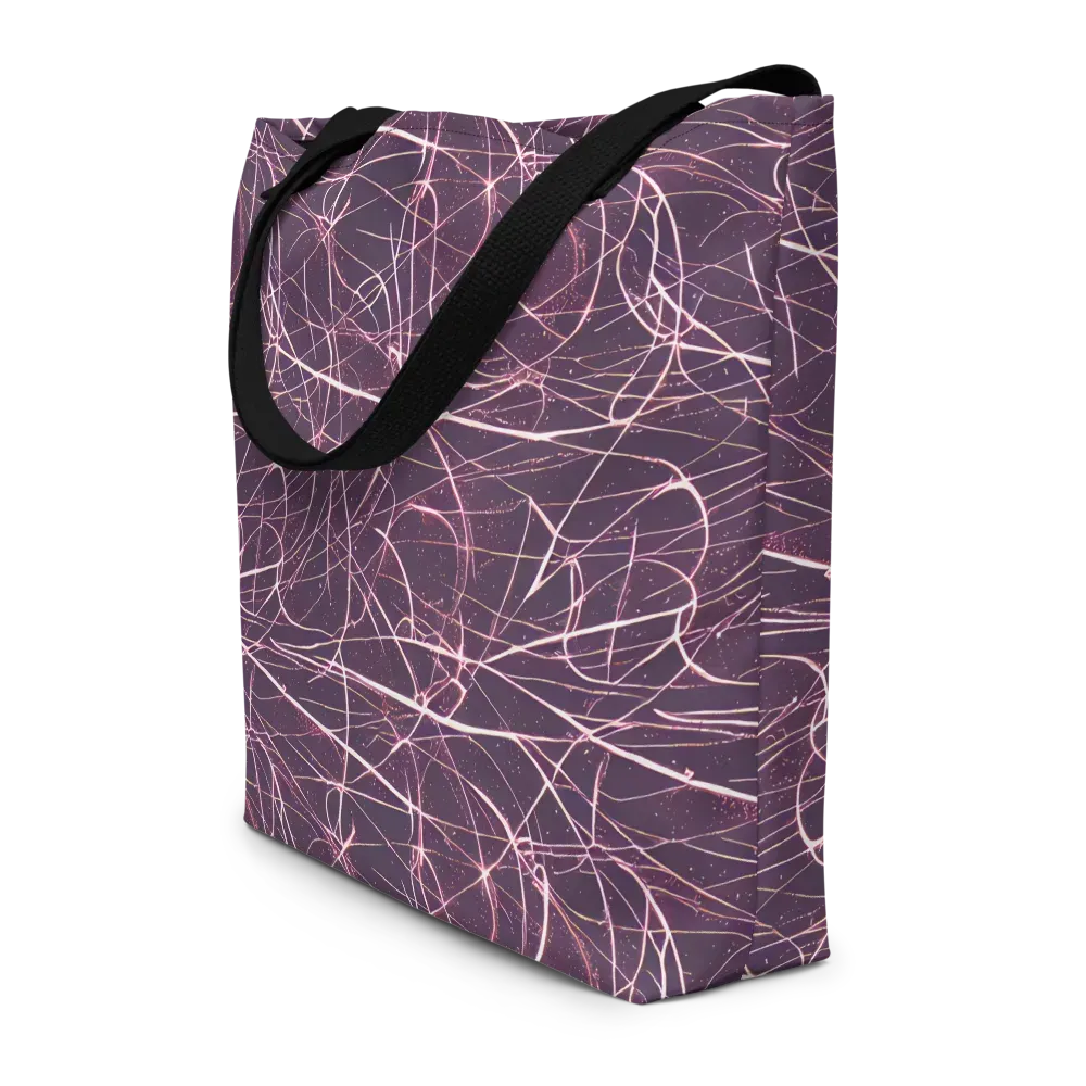 Plum Static on Large Tote Bag W/ Pocket — Front