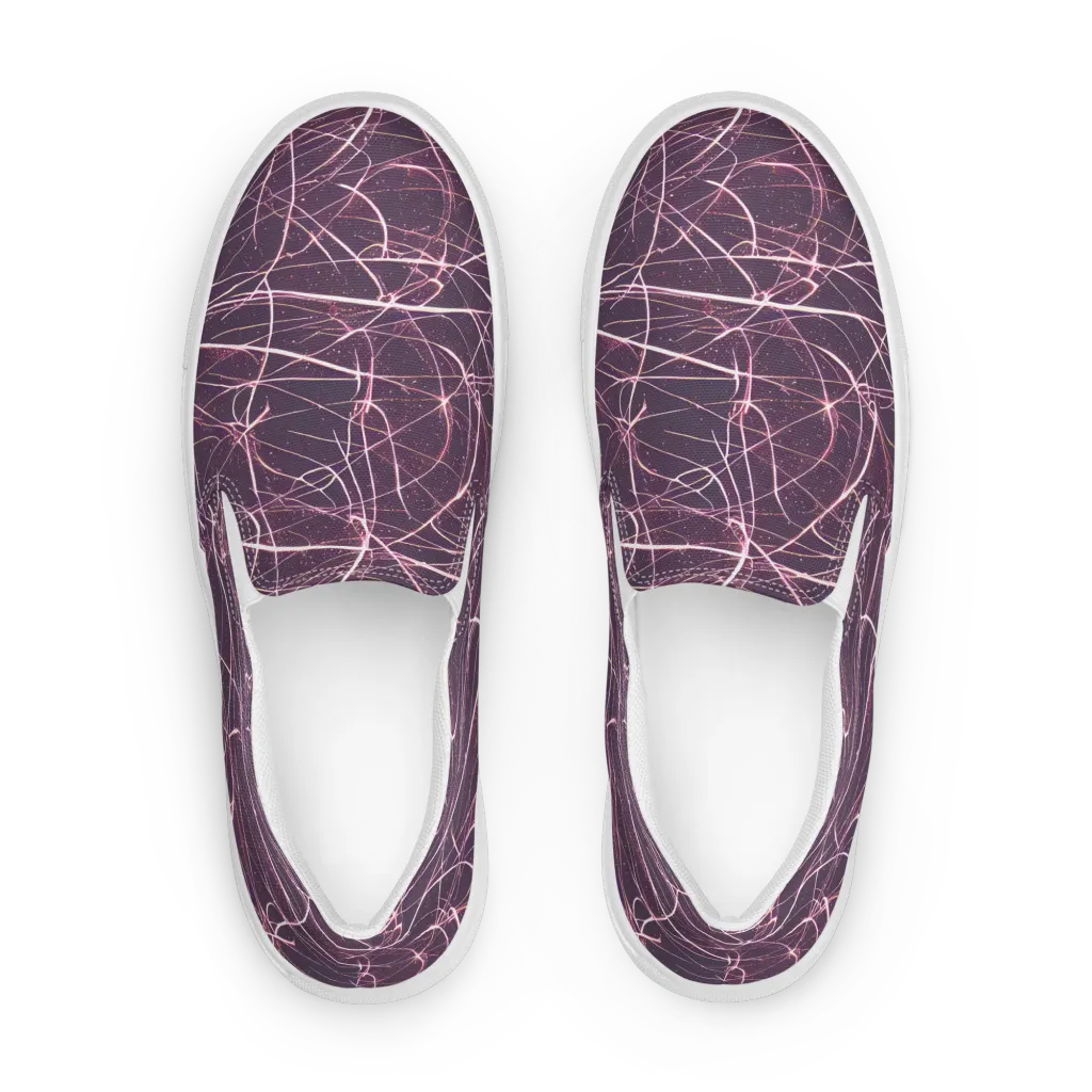 Plum Static on Women's Slip-On Canvas Shoes — Front