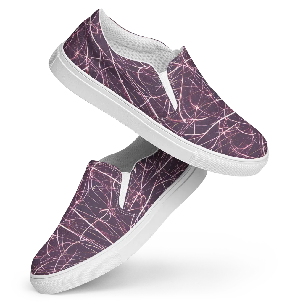 Plum Static on Women's Slip-On Canvas Shoes — Front