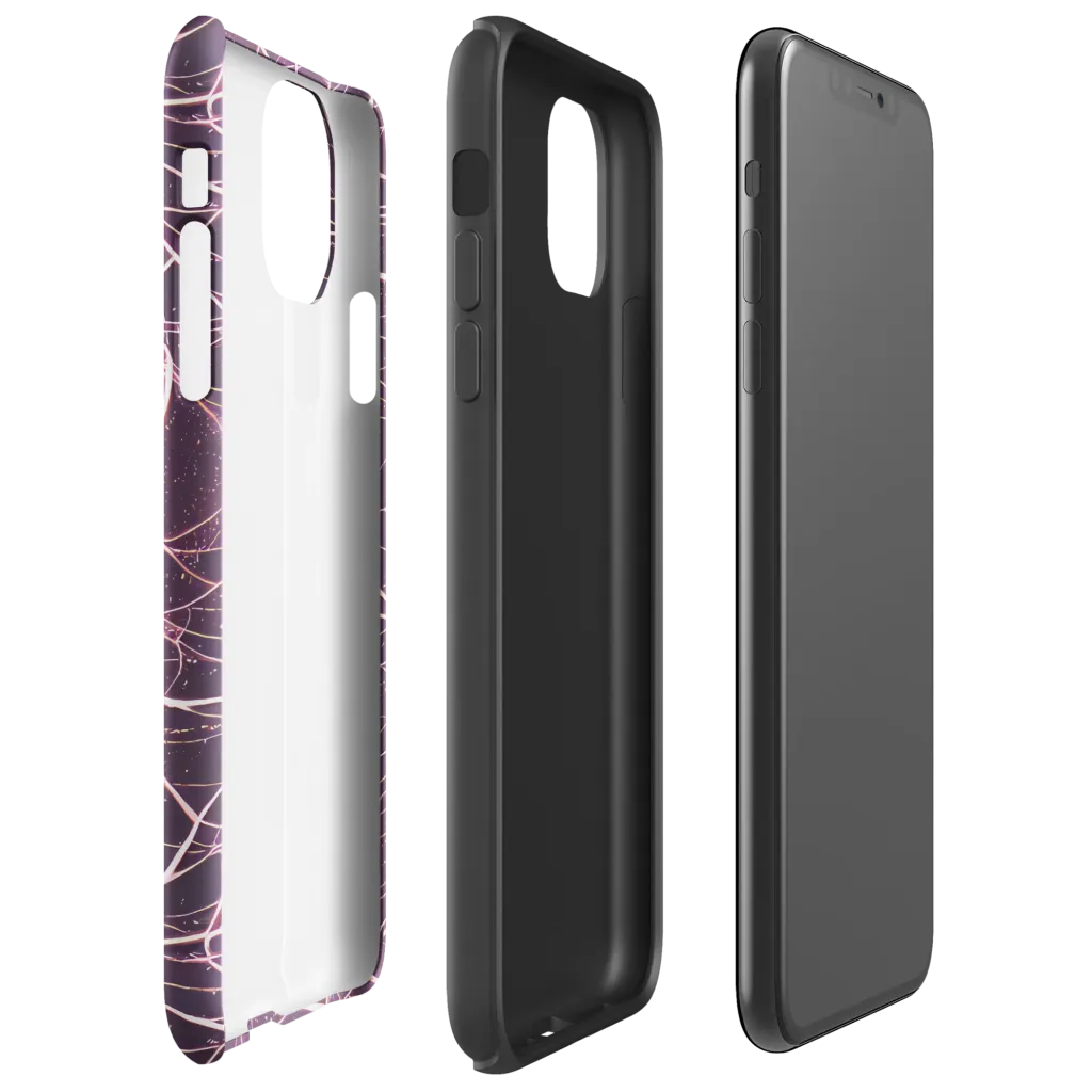Plum Static on Tough Case for iPhone® — Right