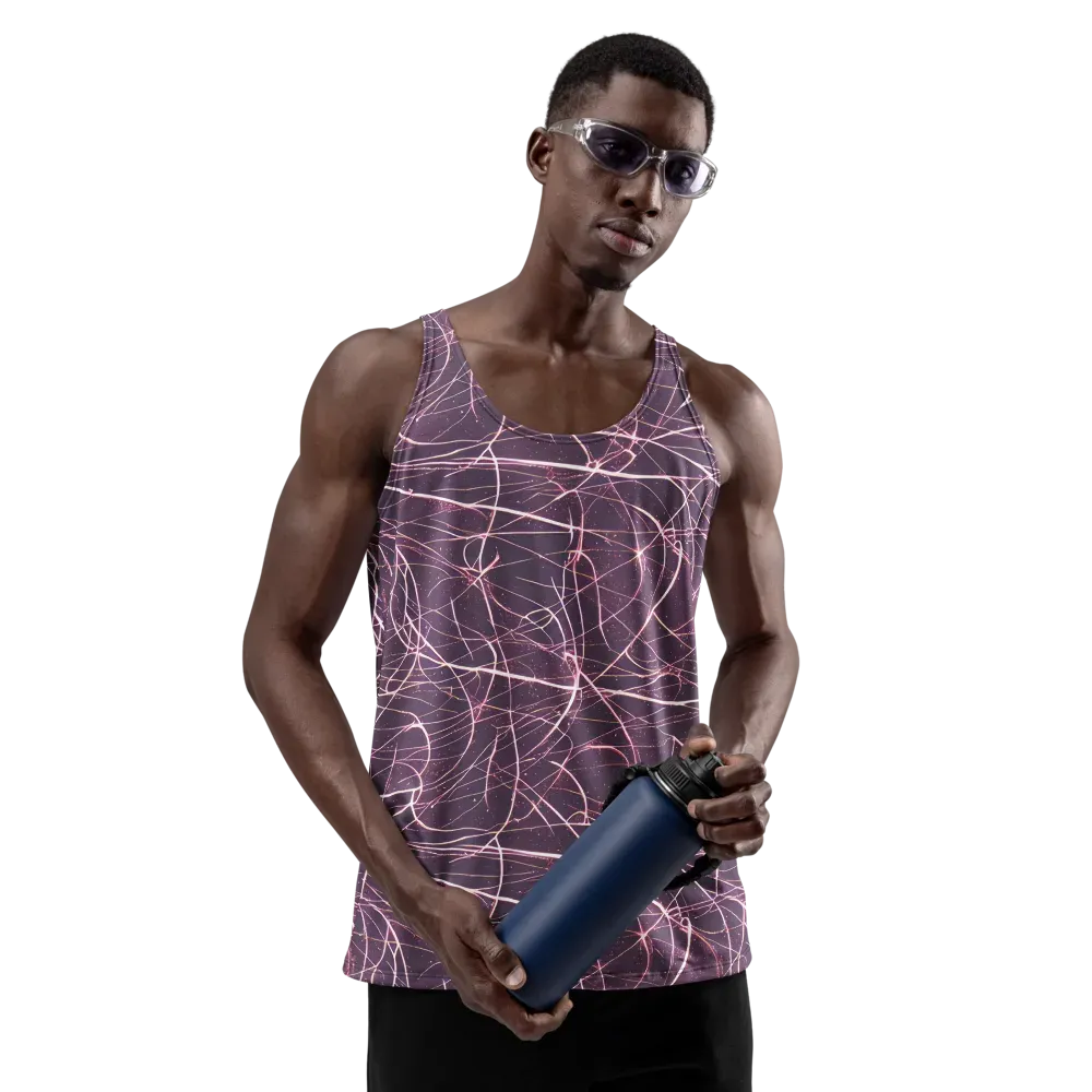 Plum Static on Men's Tank Top — Front