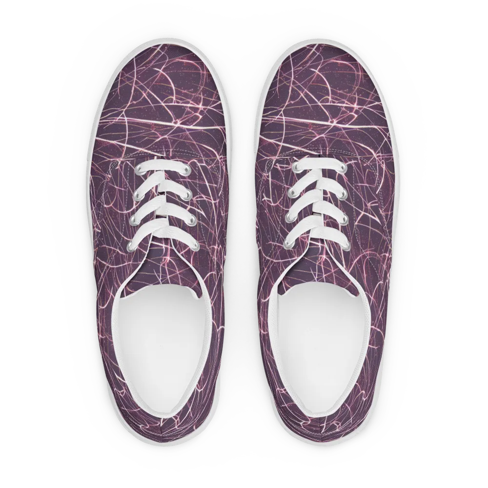 Plum Static on Men's Lace-Up Canvas Shoes — Front