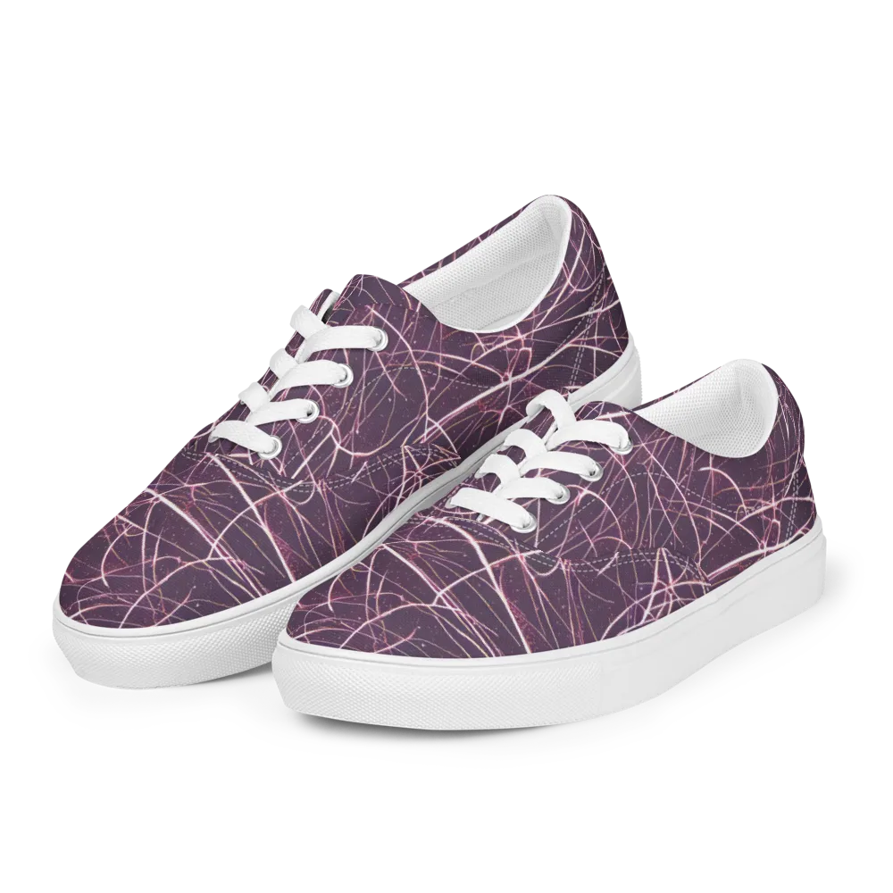 Plum Static on Men's Lace-Up Canvas Shoes — Left Front