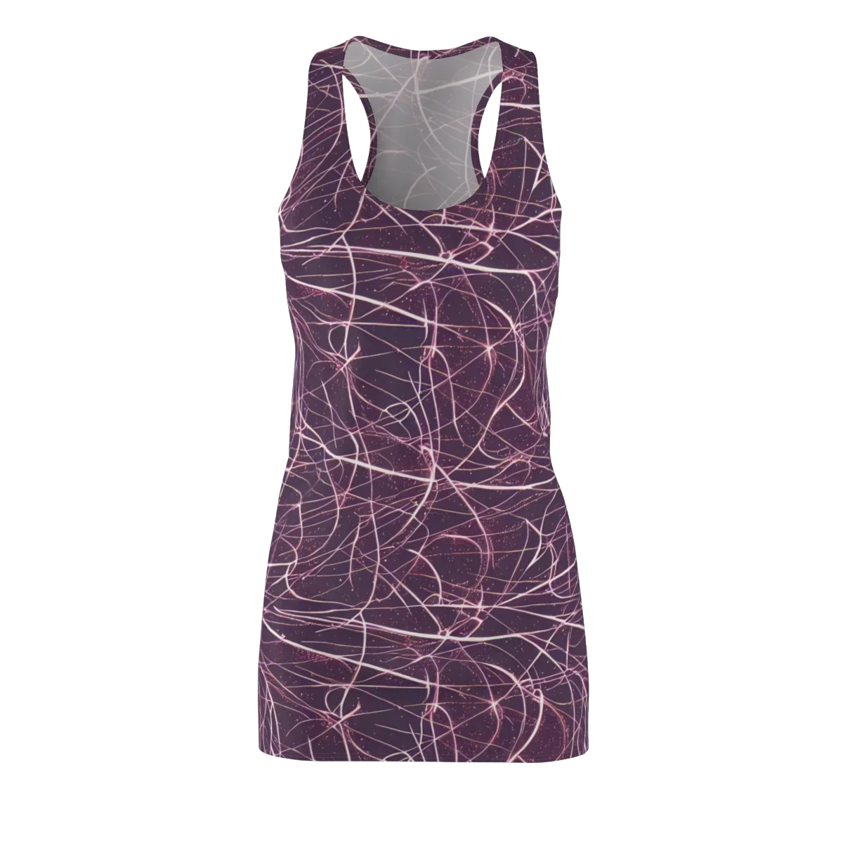 Plum Static on Racerback Dress — Front