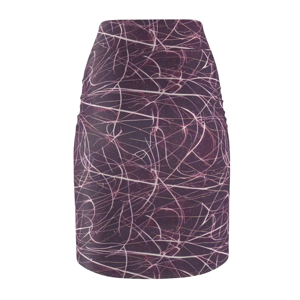 Plum Static on Pencil Skirt — Back
