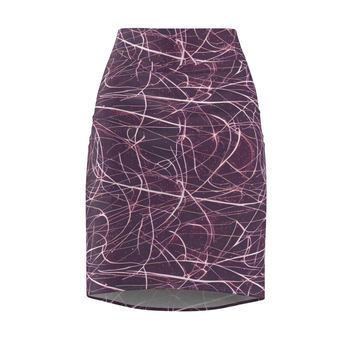 Plum Static on Pencil Skirt — Front