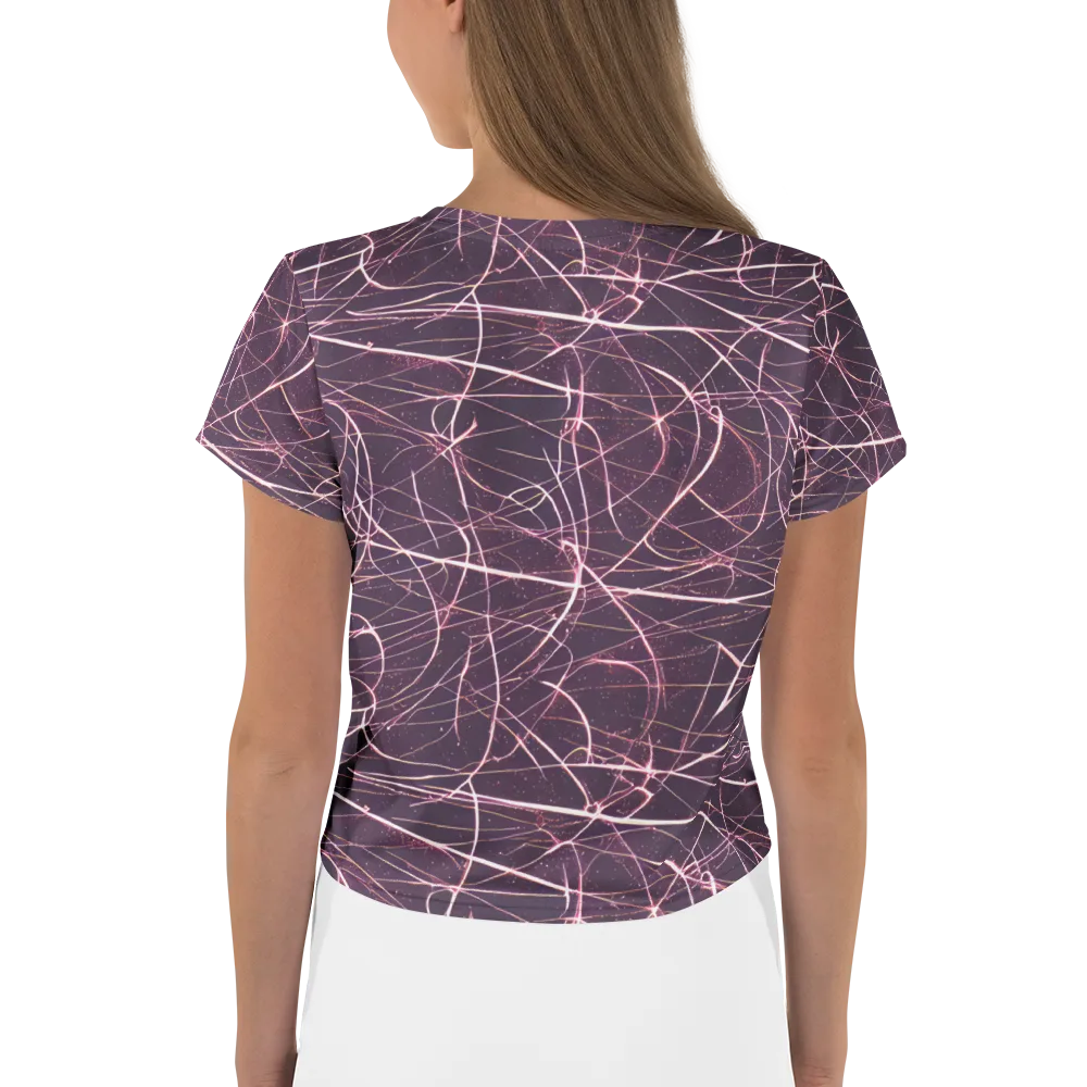 Plum Static on Crop Tee — Back