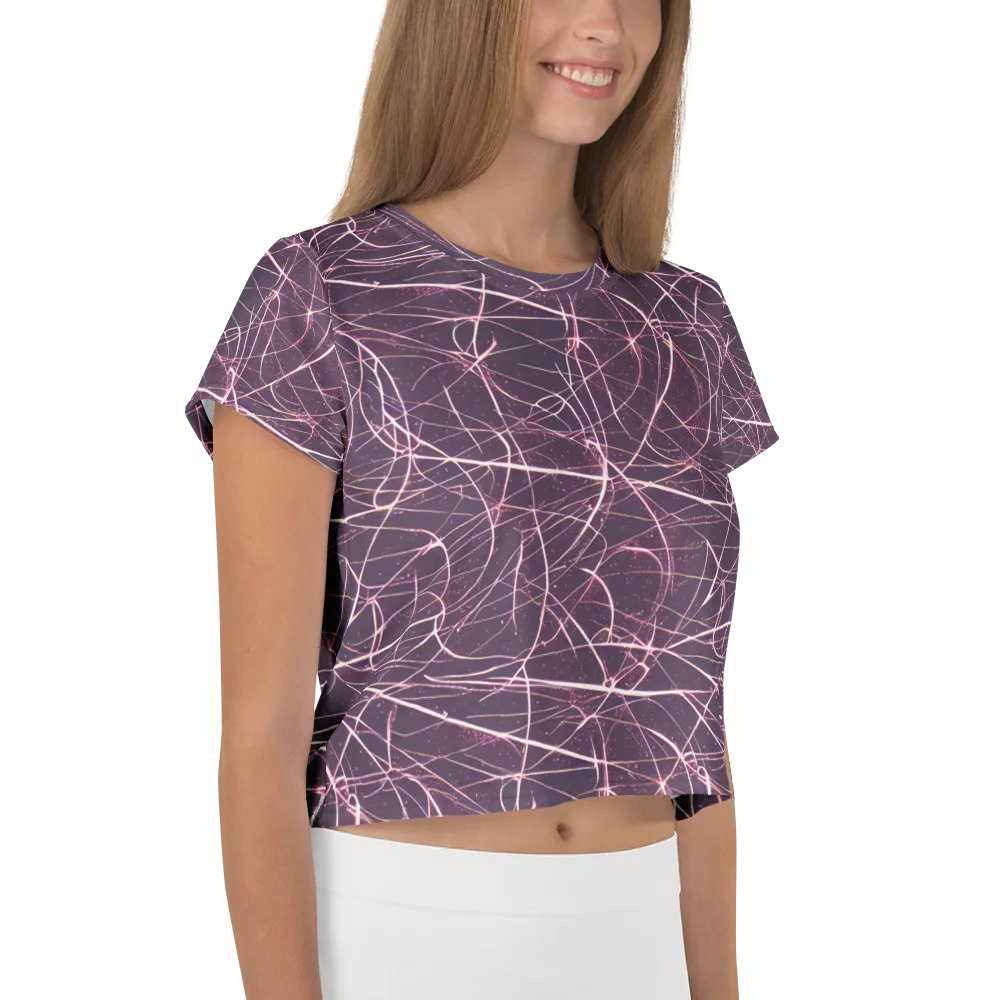 Plum Static on Crop Tee — Right