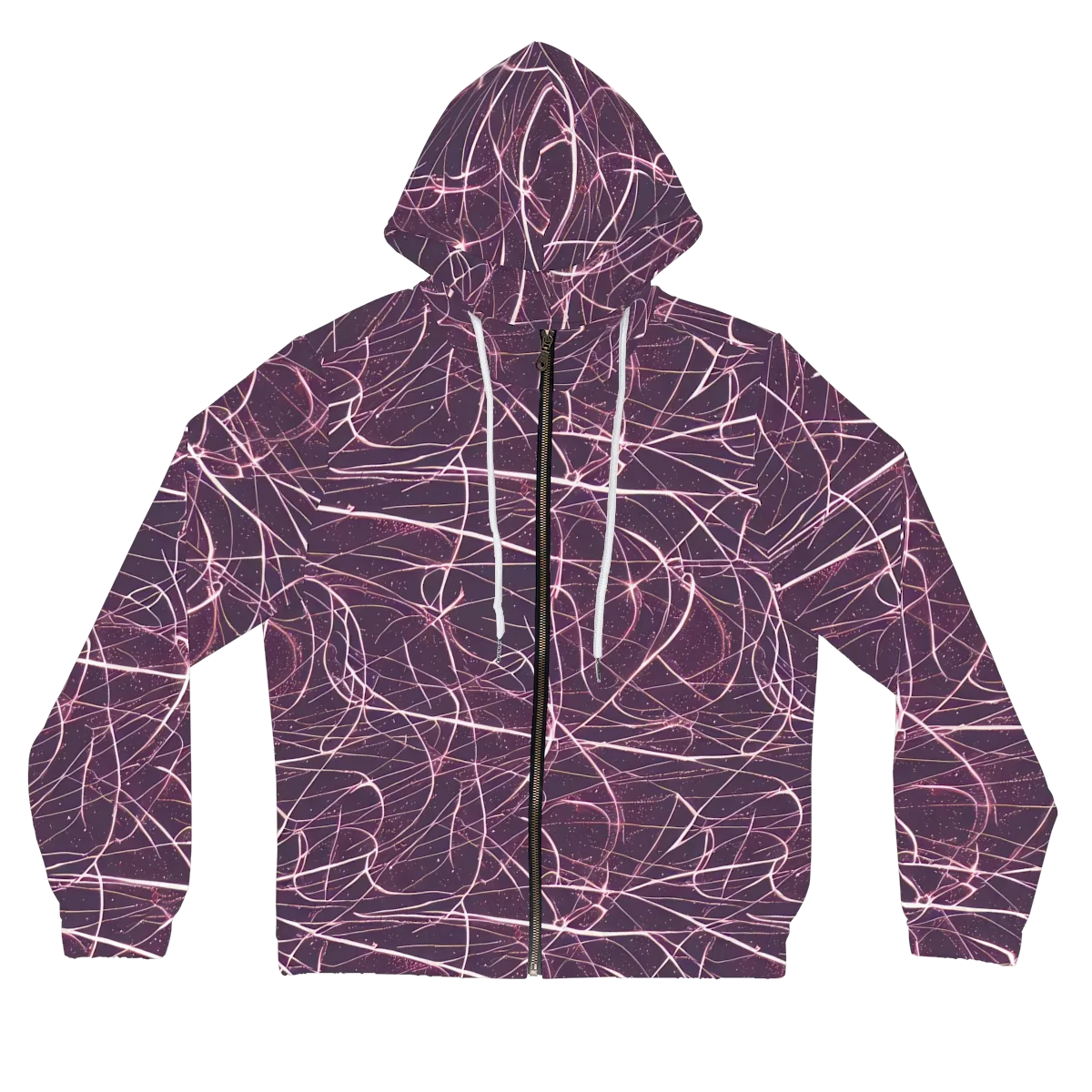 Plum Static on Women's Full-Zip Hoodie — Front