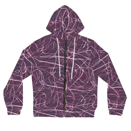 Plum Static on a Women's Full-Zip Hoodie