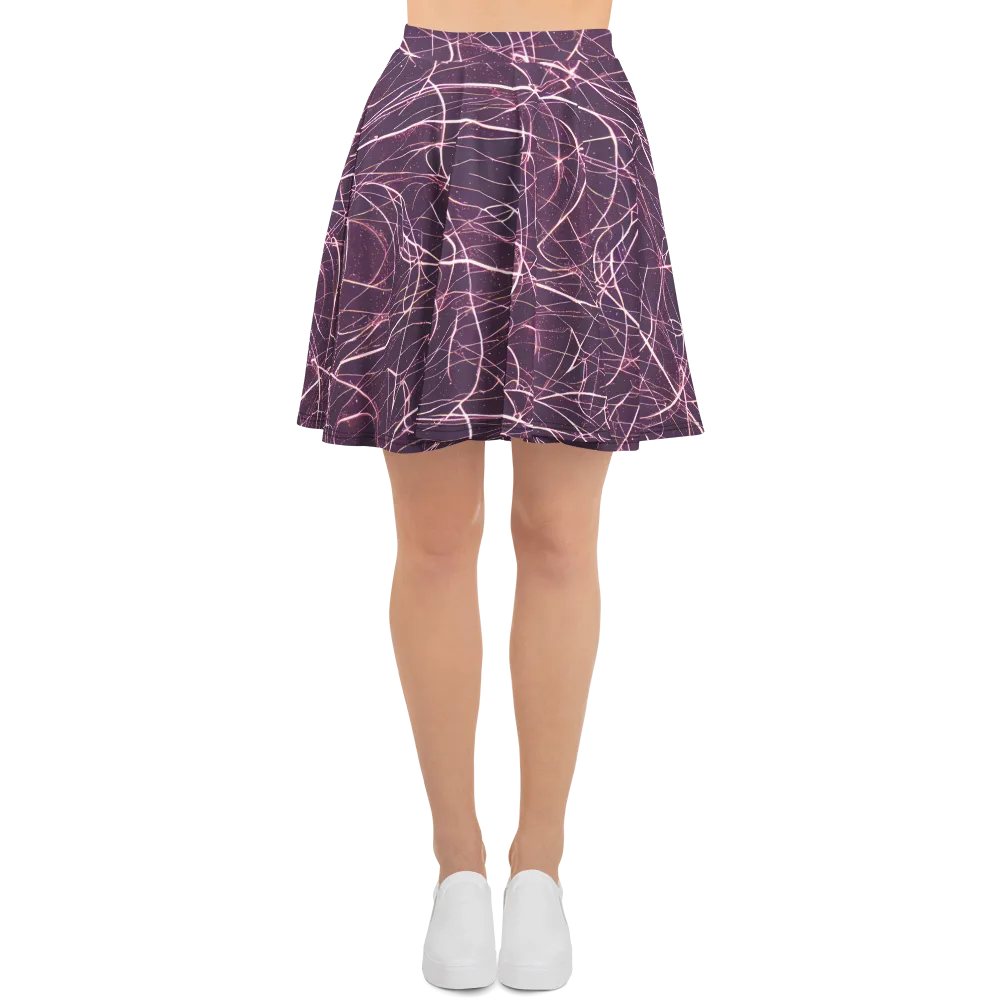 Plum Static on Skater Skirt — Front