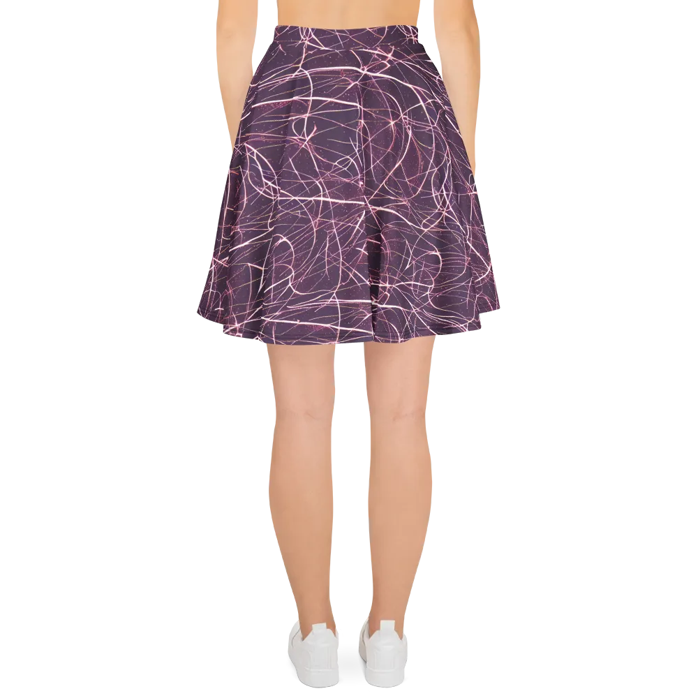Plum Static on Skater Skirt — Back