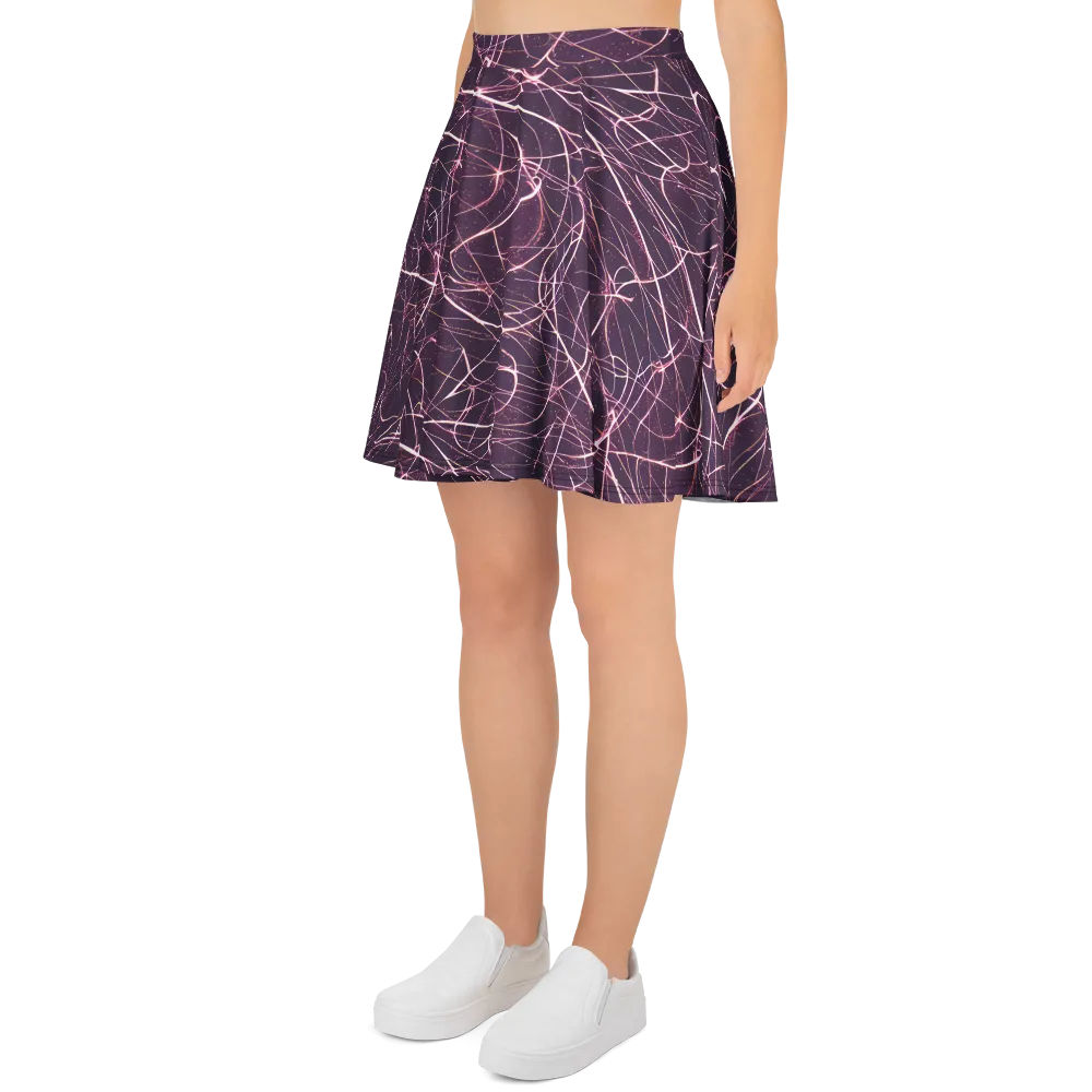 Plum Static on Skater Skirt — Left