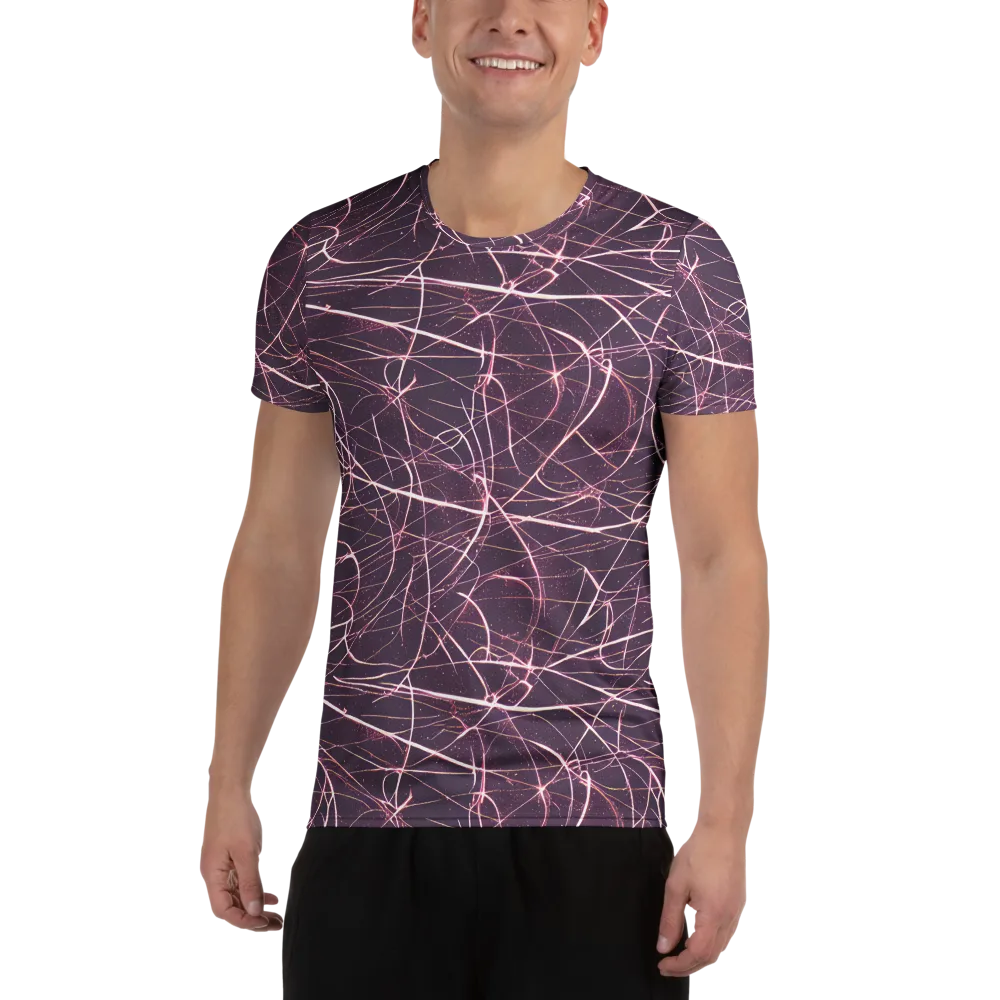 Plum Static on Men's Athletic T-Shirt — Front