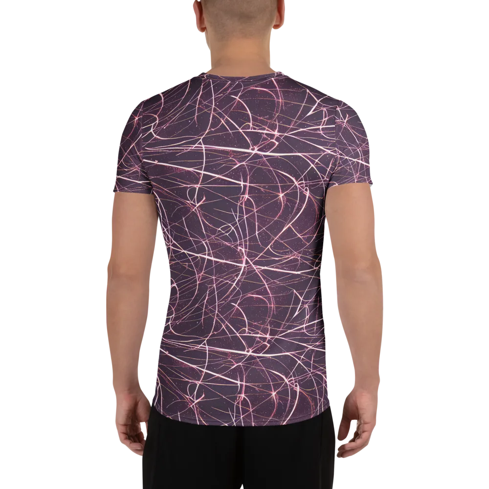 Plum Static on Men's Athletic T-Shirt — Back