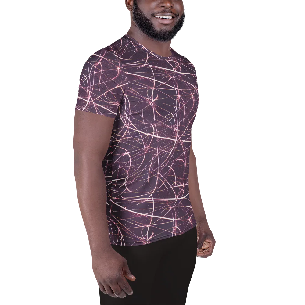 Plum Static on Men's Athletic T-Shirt — Right
