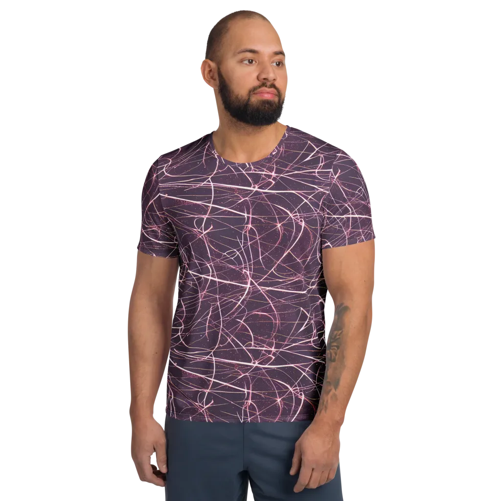 Plum Static on Men's Athletic T-Shirt — Front
