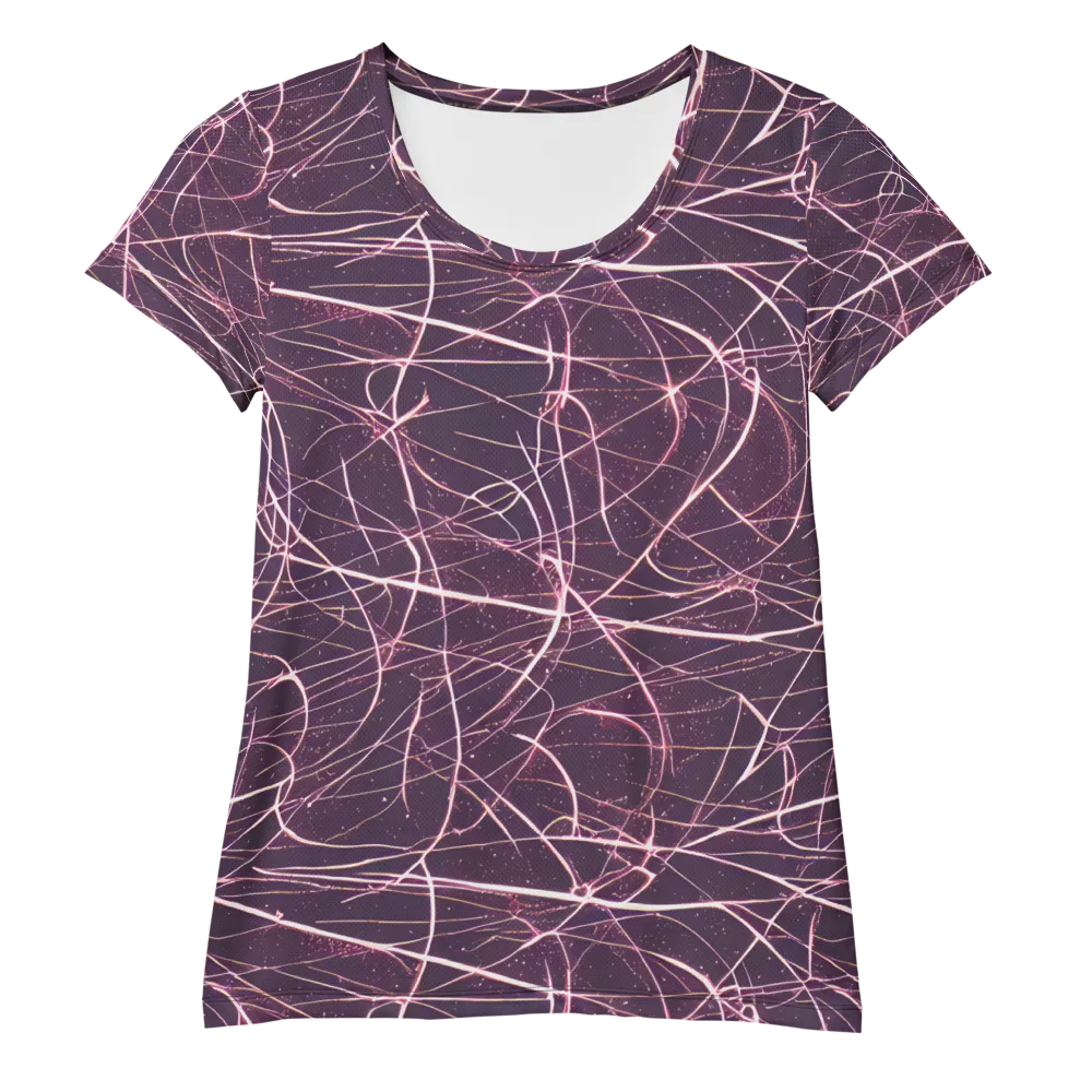 Plum Static on Women's Athletic T-Shirt — Front