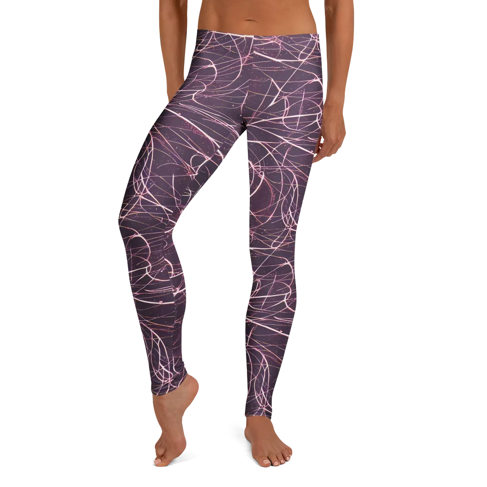 Plum Static on Leggings — Front