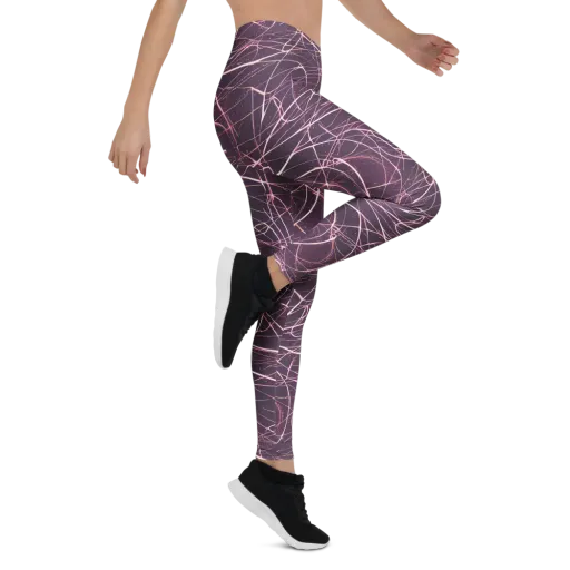 Plum Static on a Leggings