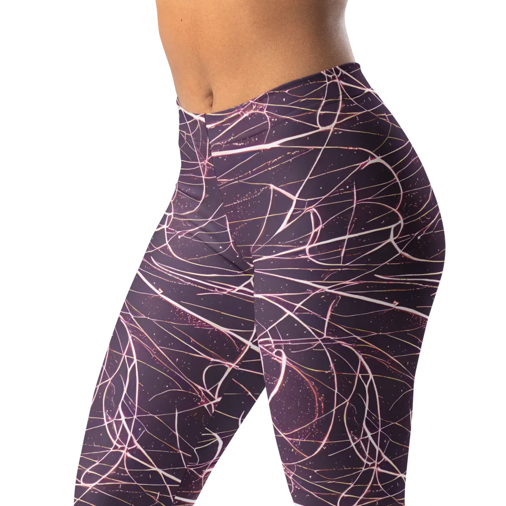 Plum Static on Leggings — Left Front