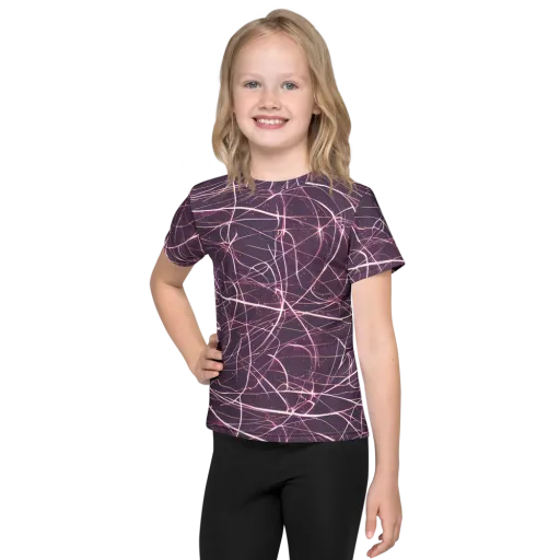 Plum Static on a Kids Crew Neck T-Shirt