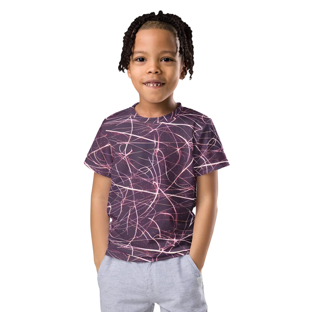 Plum Static on Kids Crew Neck T-Shirt — Front