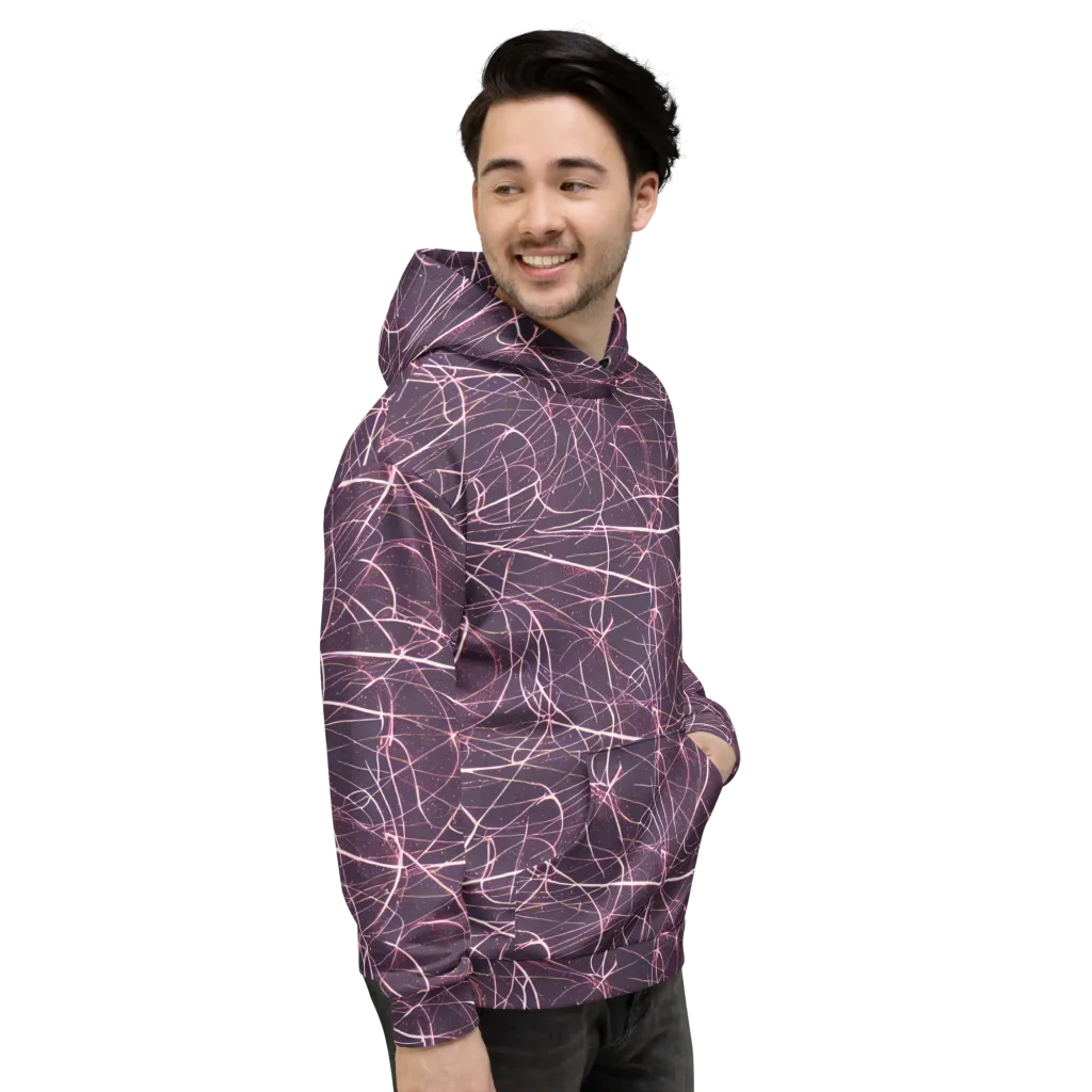 Plum Static on Hoodie — Right