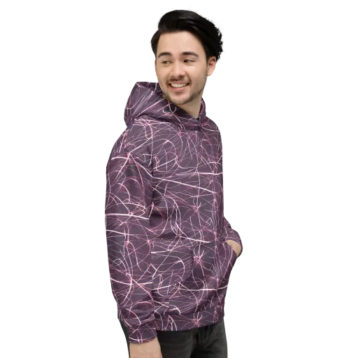 Plum Static on a Hoodie