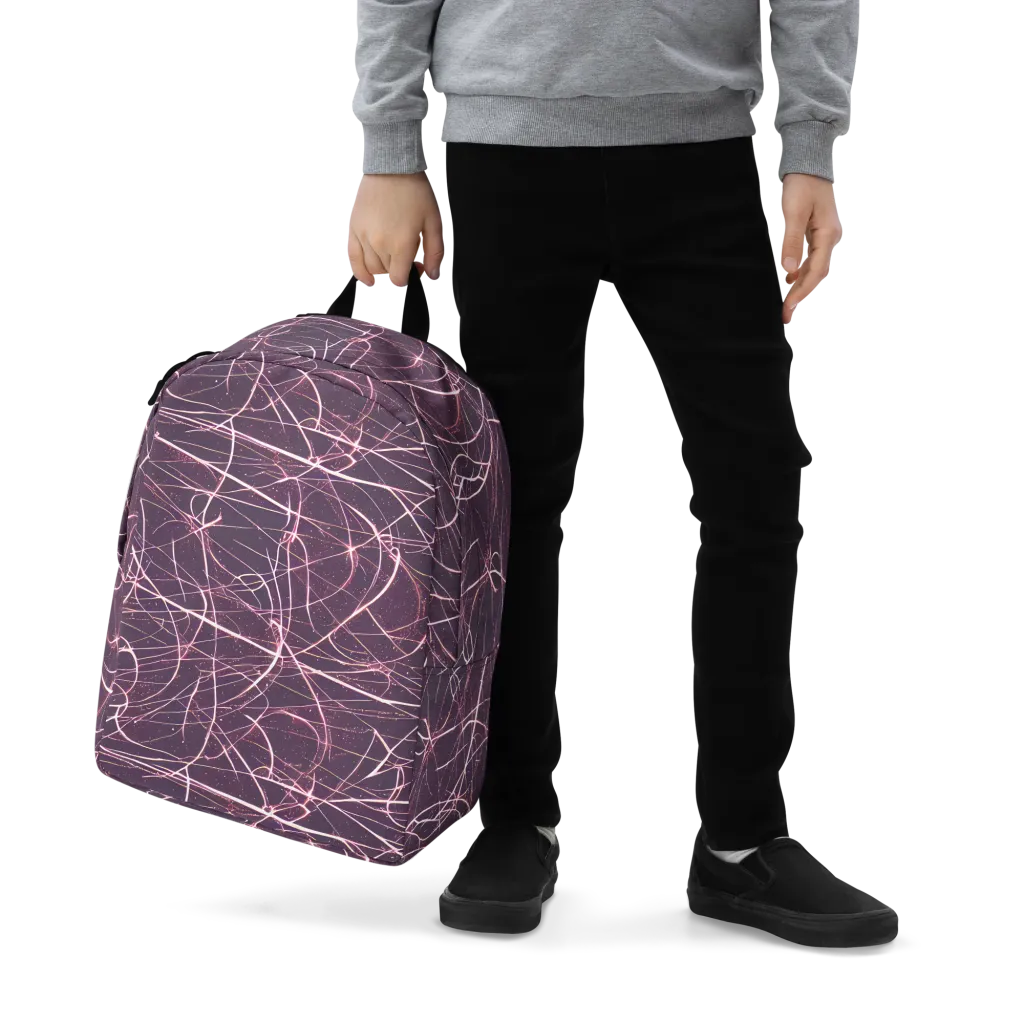 Plum Static on Minimalist Backpack — Zoomed-in