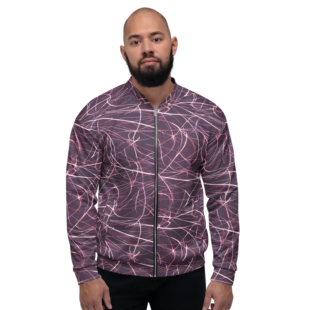Plum Static on Bomber Jacket — Front