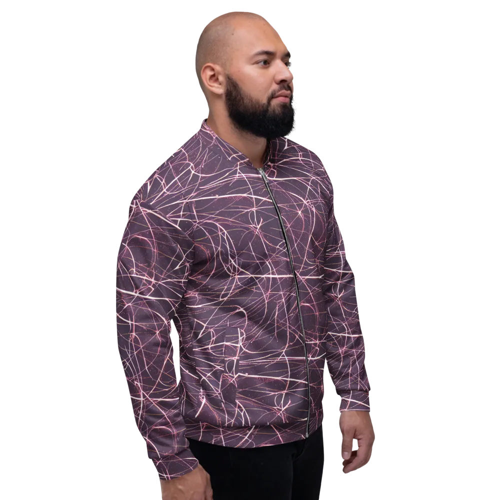 Plum Static on Bomber Jacket — Right