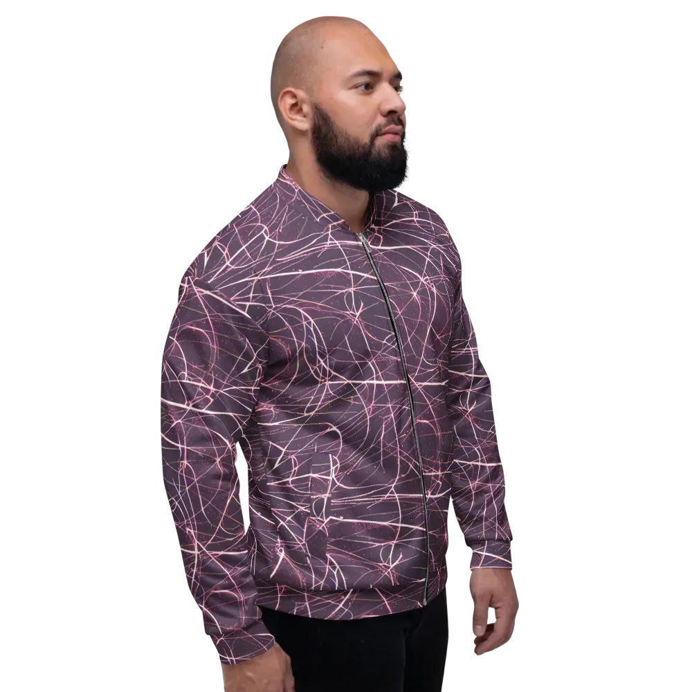 Plum Static on Bomber Jacket — Right