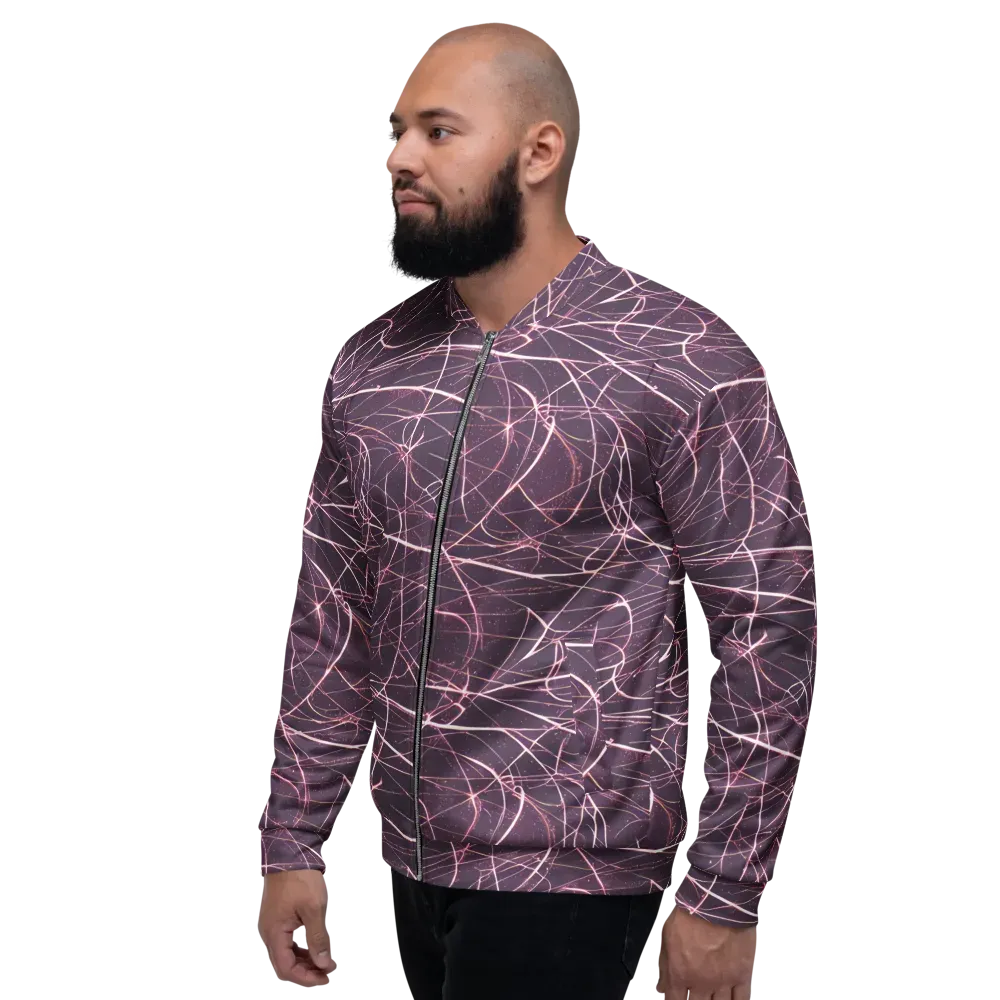 Plum Static on Bomber Jacket — Left