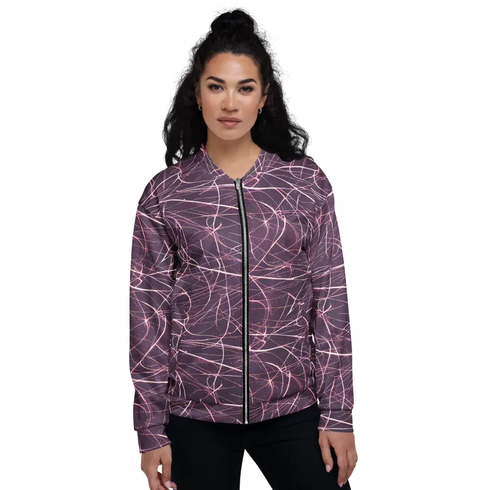Plum Static on Bomber Jacket — Front