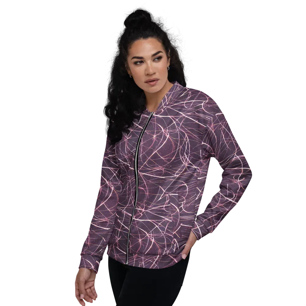 Plum Static on Bomber Jacket — Left