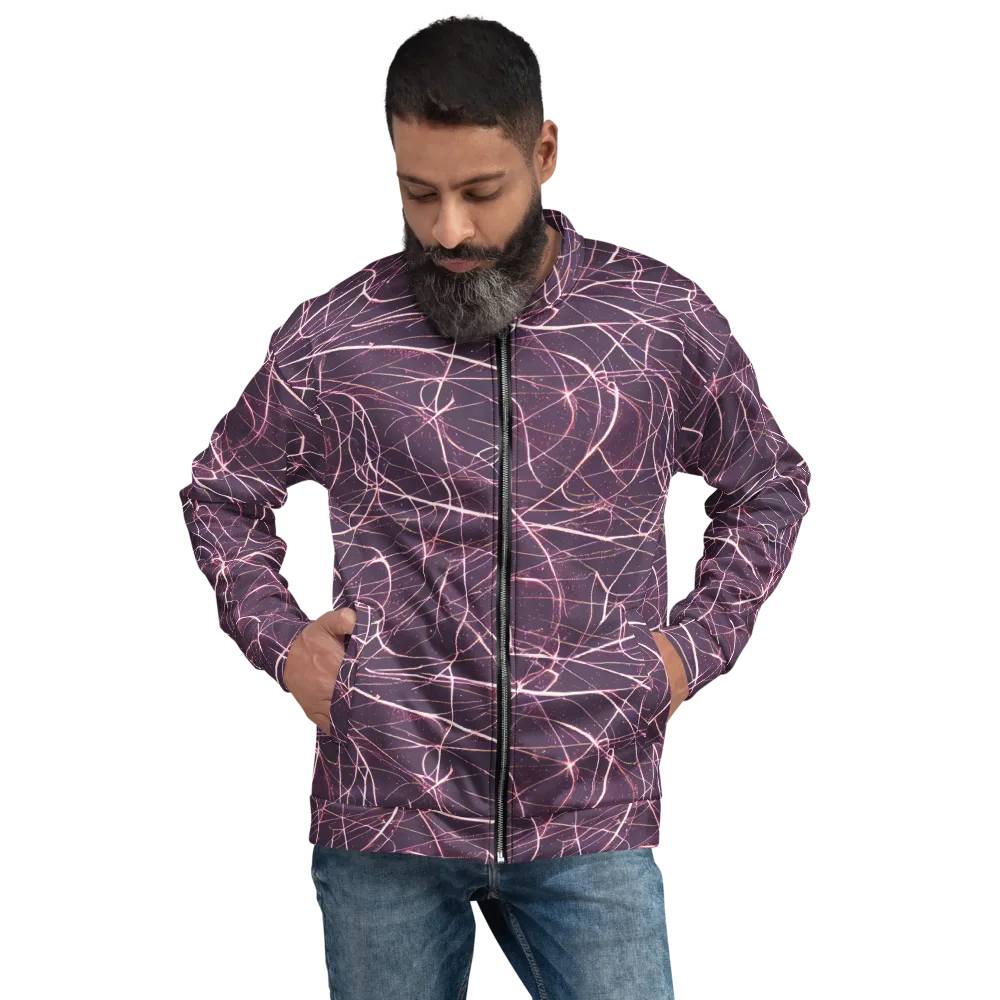 Plum Static on Bomber Jacket — Front