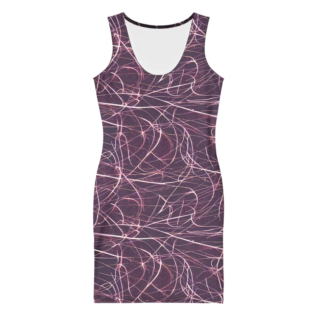 Plum Static on Bodycon Dress — Front