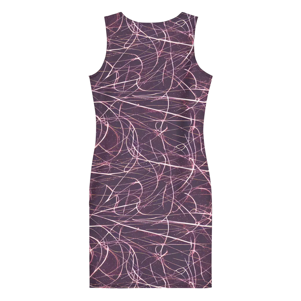 Plum Static on Bodycon Dress — Back
