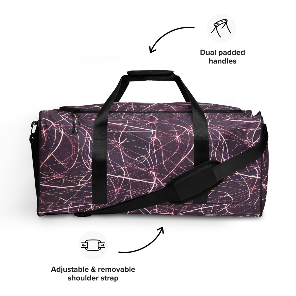 Plum Static on Duffle Bag — Front