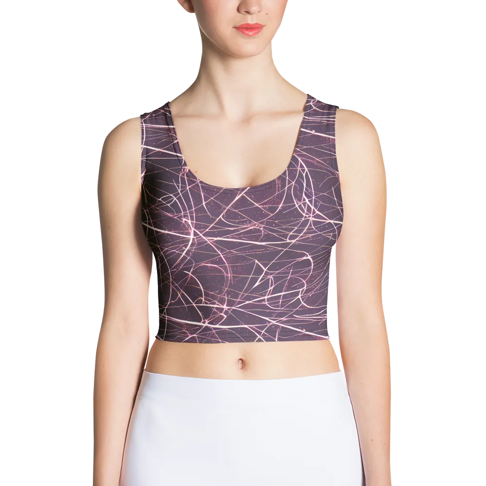 Plum Static on Crop Top — Front
