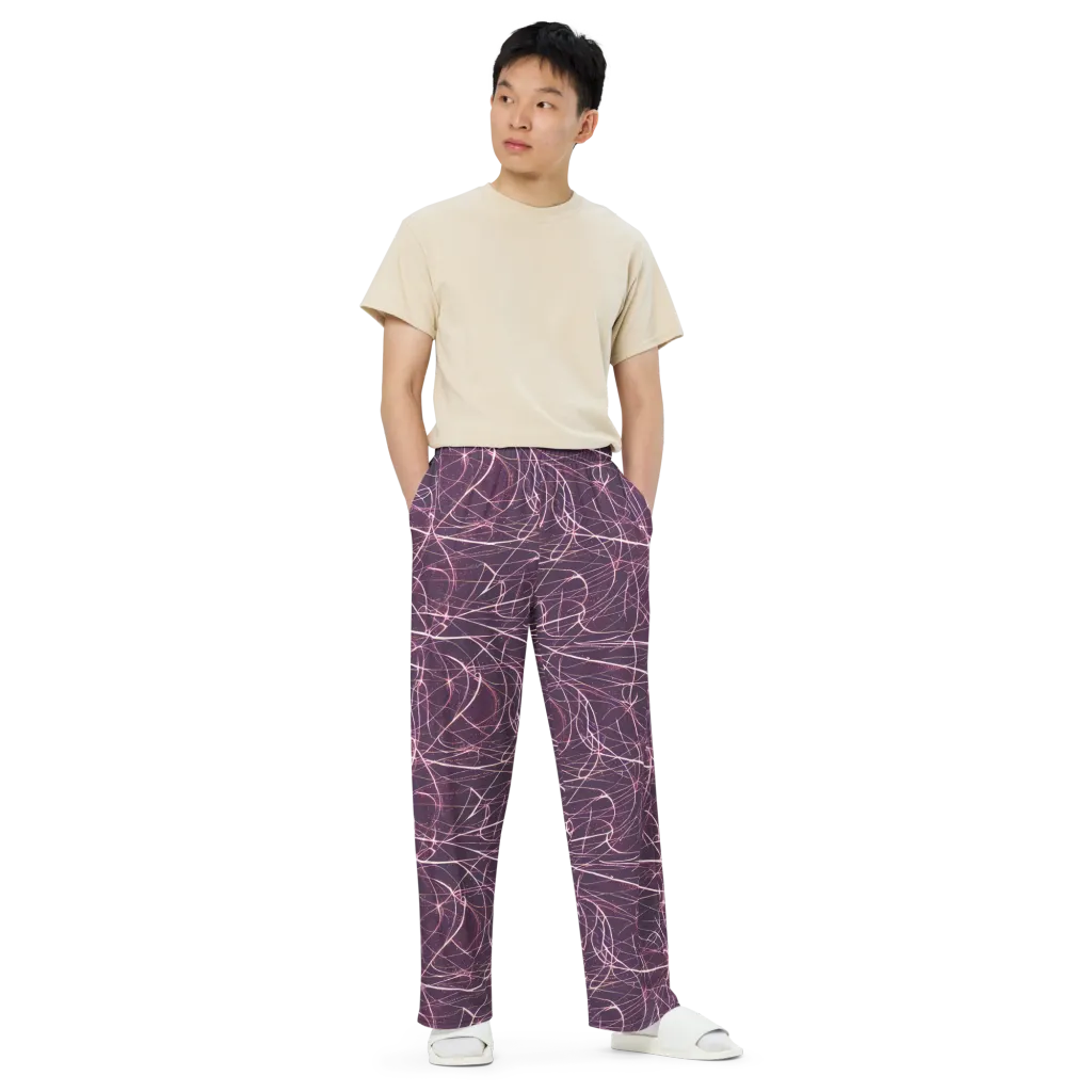 Plum Static on Wide-Leg Pants — Front