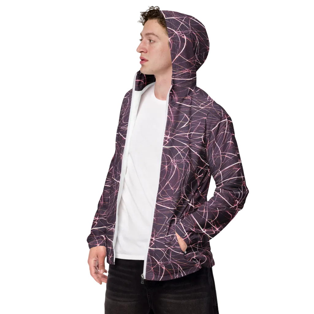 Plum Static on Men's Windbreaker — Left Front