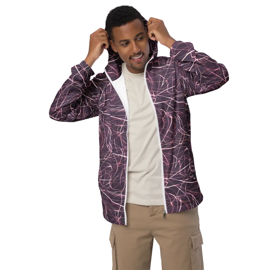Plum Static on Men's Windbreaker — Front