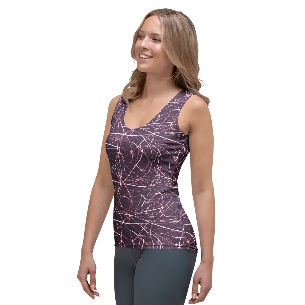 Plum Static on Women's Tank Top — Left Front