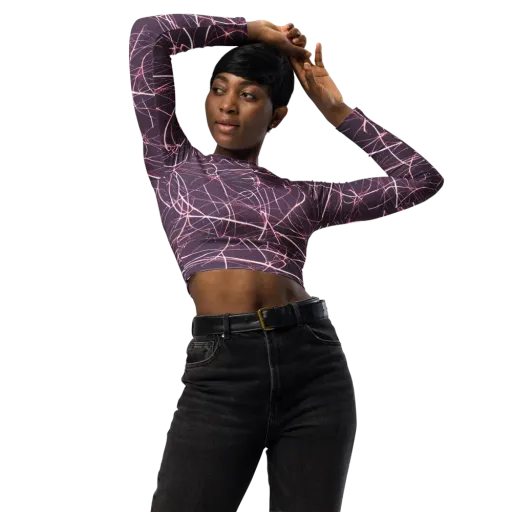 Plum Static on a Long Sleeve Crop Top
